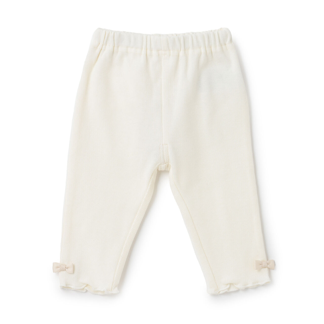 [Affordable] Hem Ribbon Leggings,Off white, large image number 2