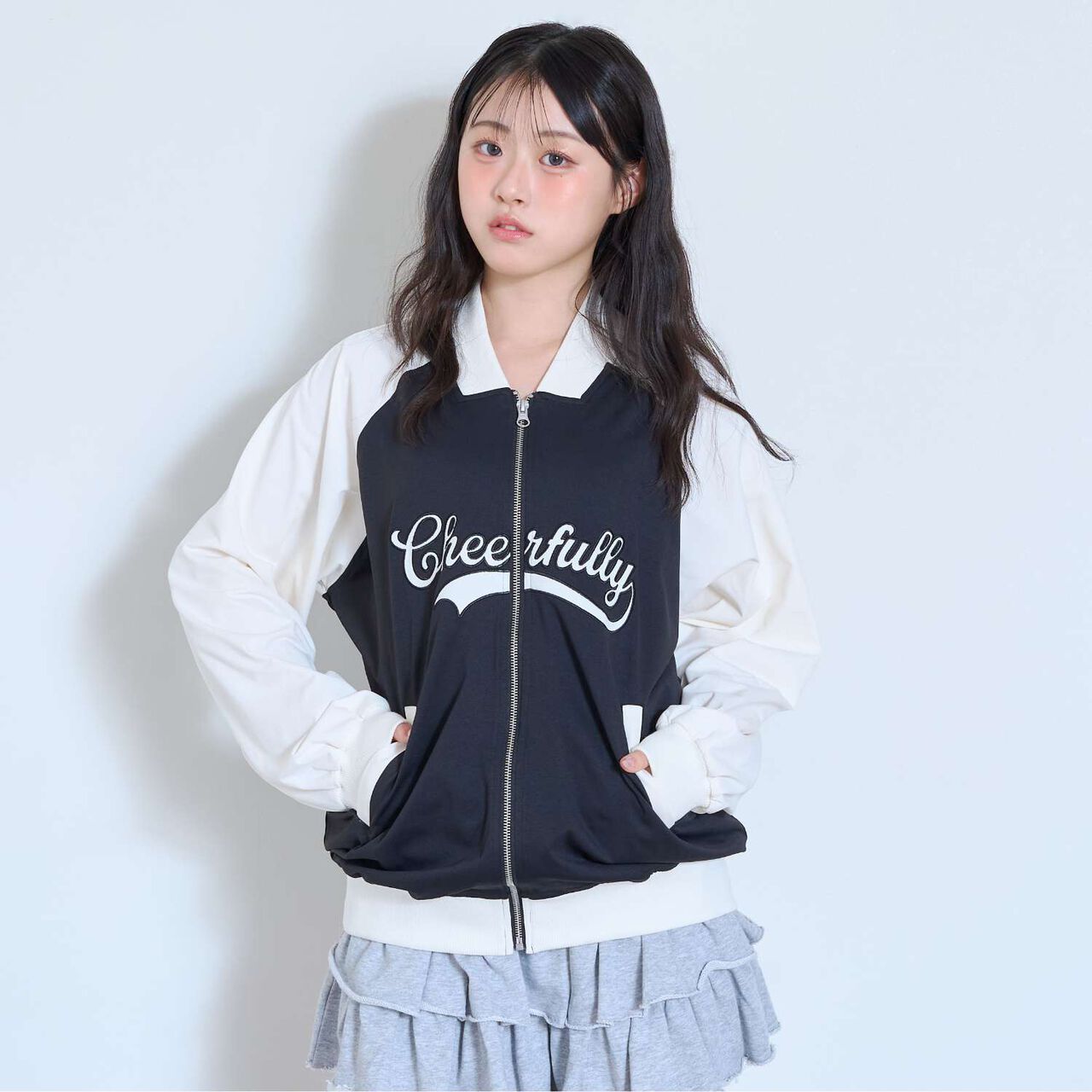 [High-Spec Outerwear] Varsity Jacket,Black, large image number 8