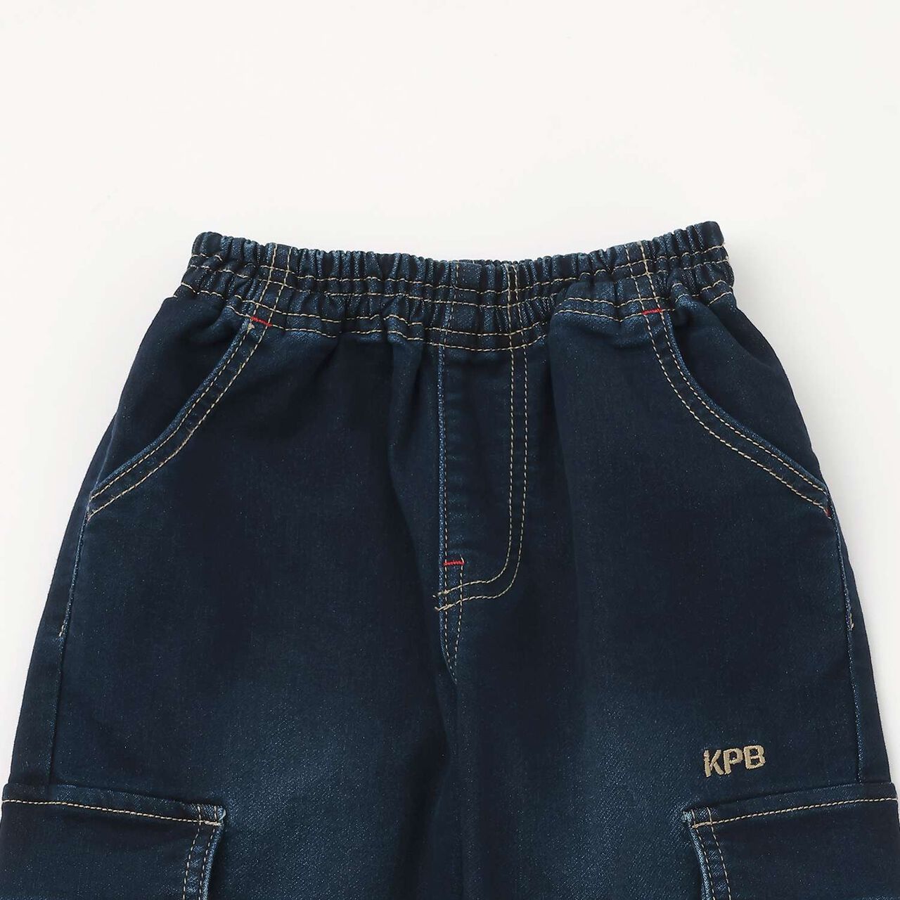 Stretch Denim Cargo Pants,Navy, large image number 2