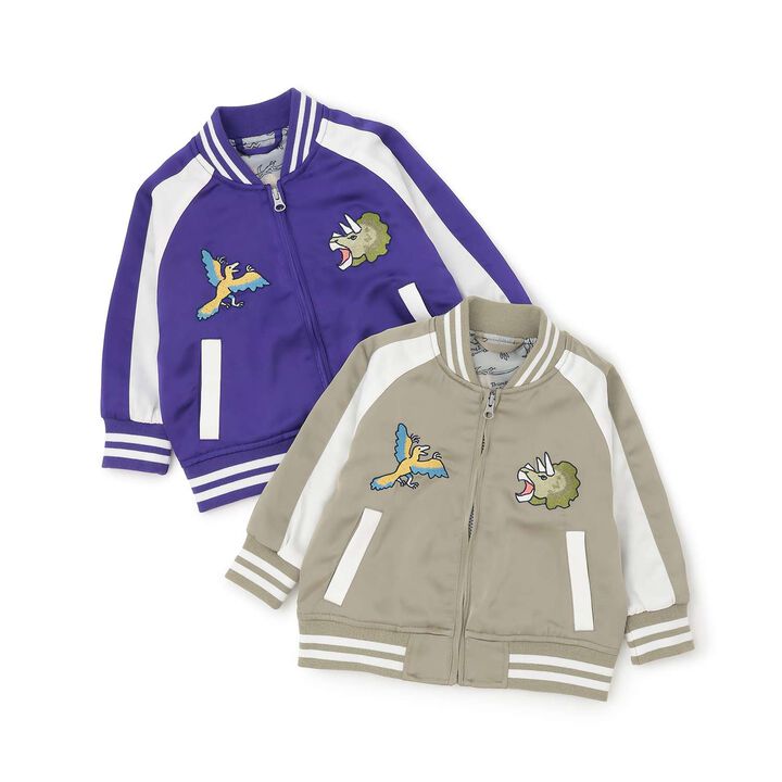 Dinosaur Embroidered Souvenir Jacket (Sukajan),Khaki, medium image number 9