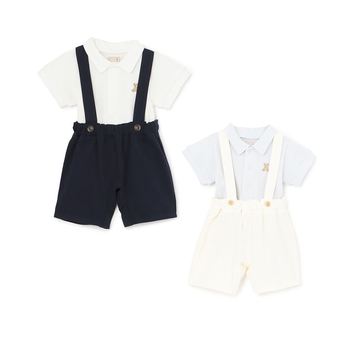 Polo Shirt + Pants Set with Suspenders,Light blue, medium image number 13