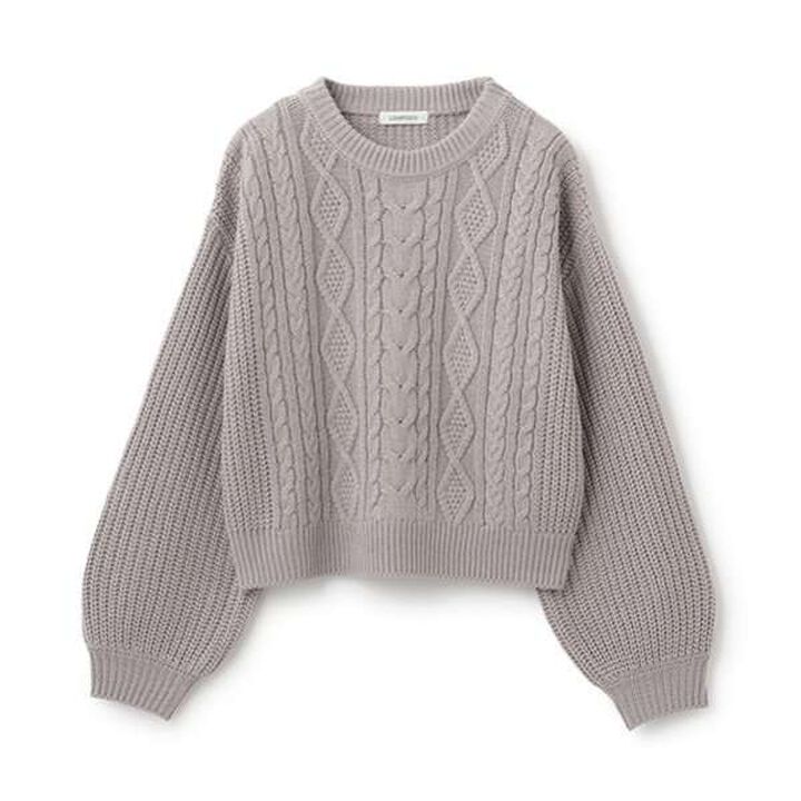 Cable Knit Pullover,Light green, medium image number 12