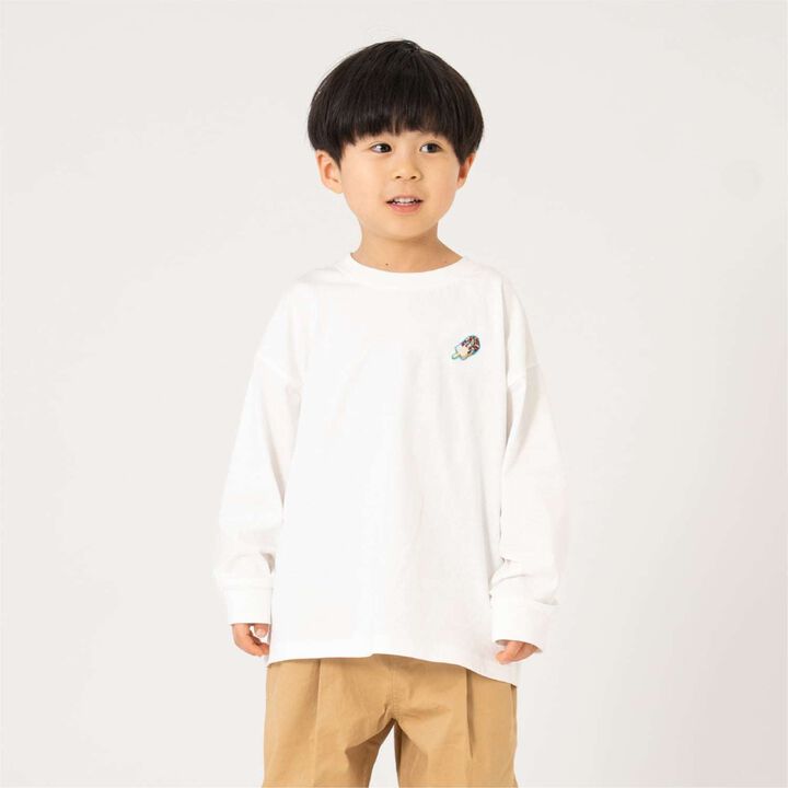100% Cotton 365D One-Point Embroidered Long Sleeve T-Shirt,, medium