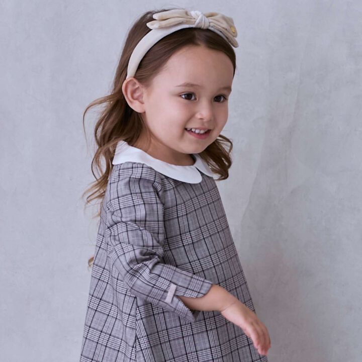 Semi-Formal Collared Long-Sleeve One-Piece Dress,Beige, medium image number 3