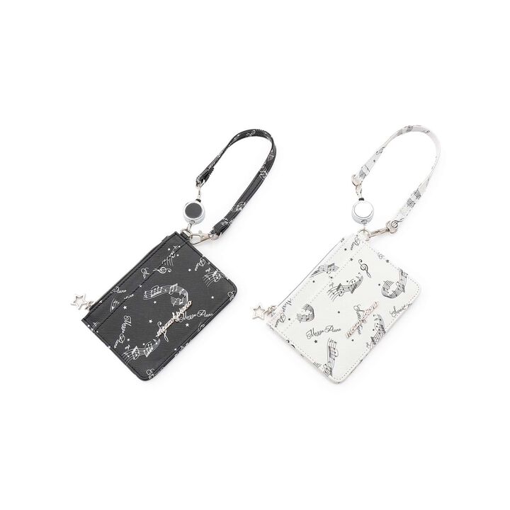 Musical Note All-Over Pattern Card Holder♪,Off white, medium image number 7