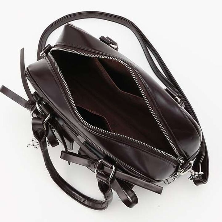 Logo Charm Double Pocket Boston Bag,Ivory, medium image number 9