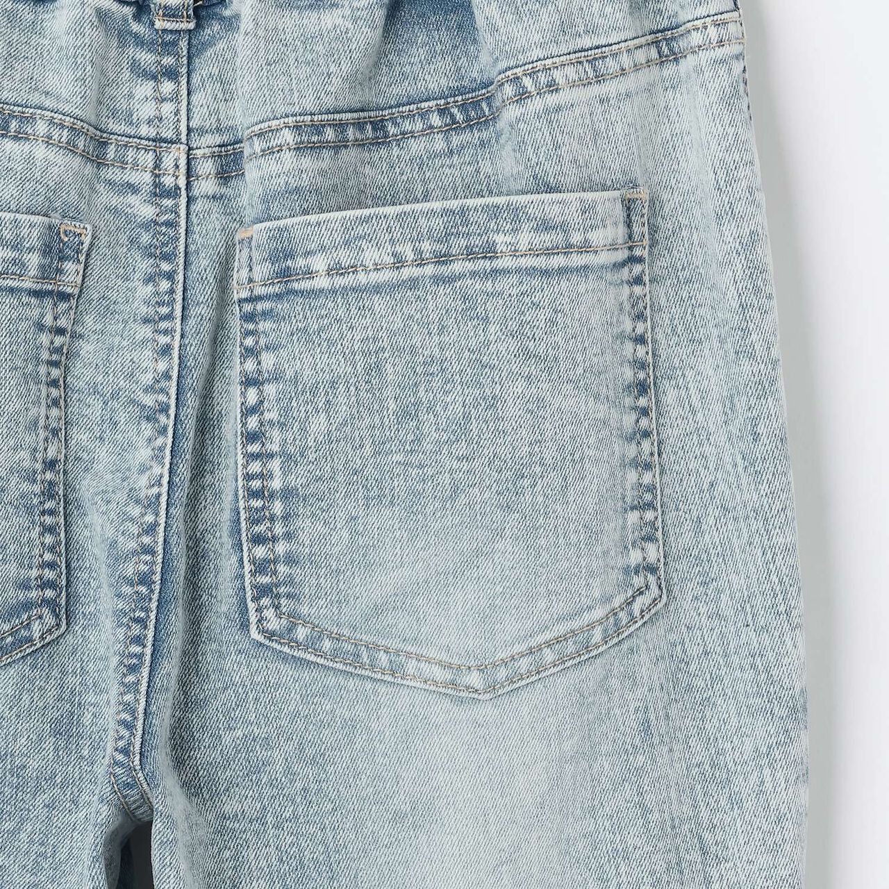 Lace-Up Ribbon Flare Denim Pants,Gray, large image number 14