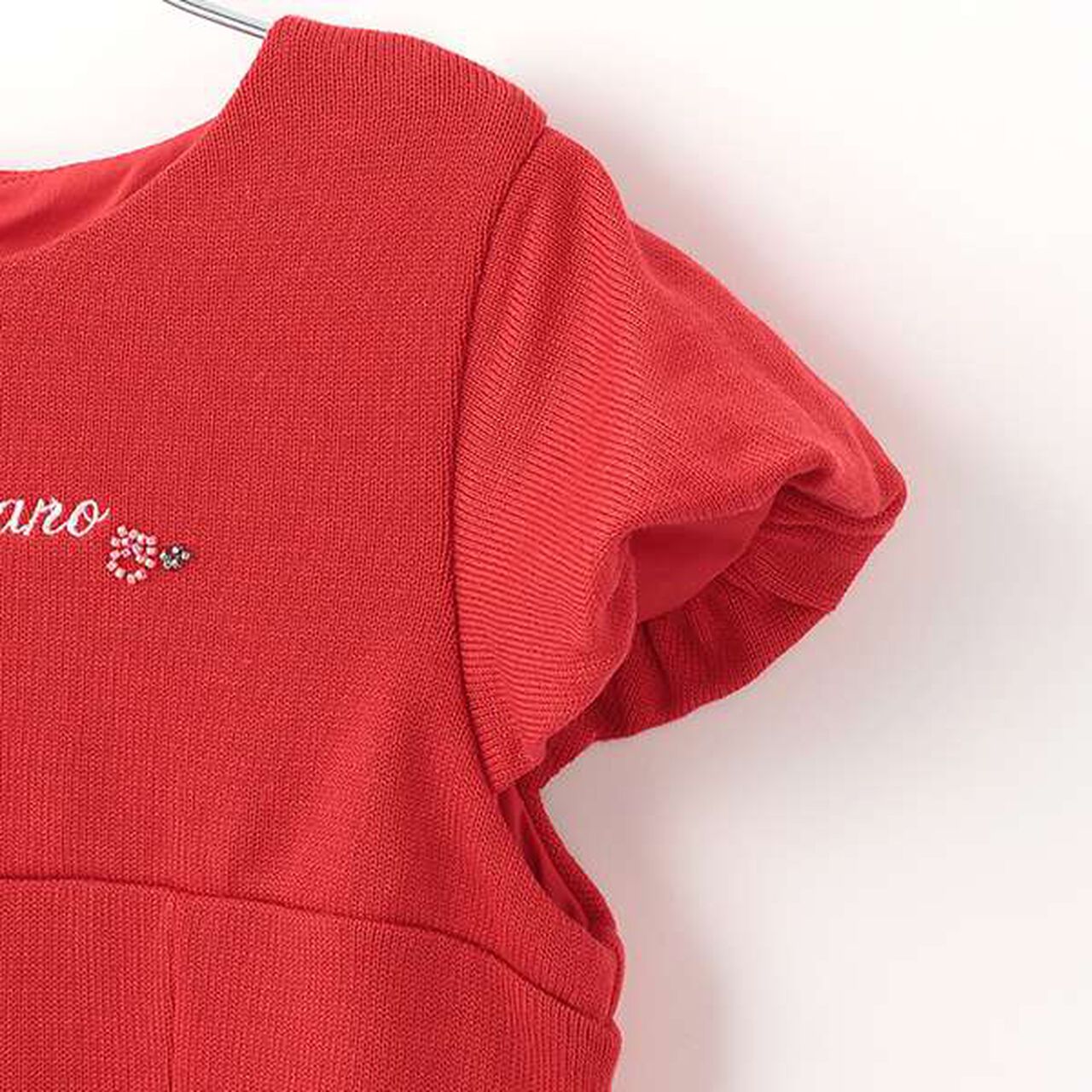 35th Beaded Embroidery Knit Dress & Bolero Set,Red, large image number 2