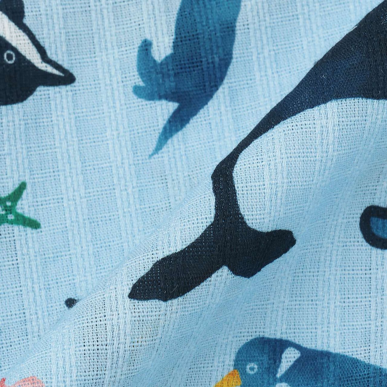 Aquarium Pattern Jinbei Romper,Turquoise, large image number 6