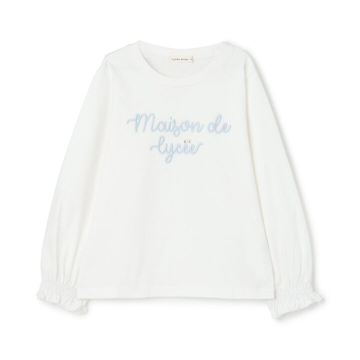 [Quick-Dry UV Non-Crumbling] Muteki T Logo Embroidery Shirred Sleeve Top,Yellow green, medium image number 1