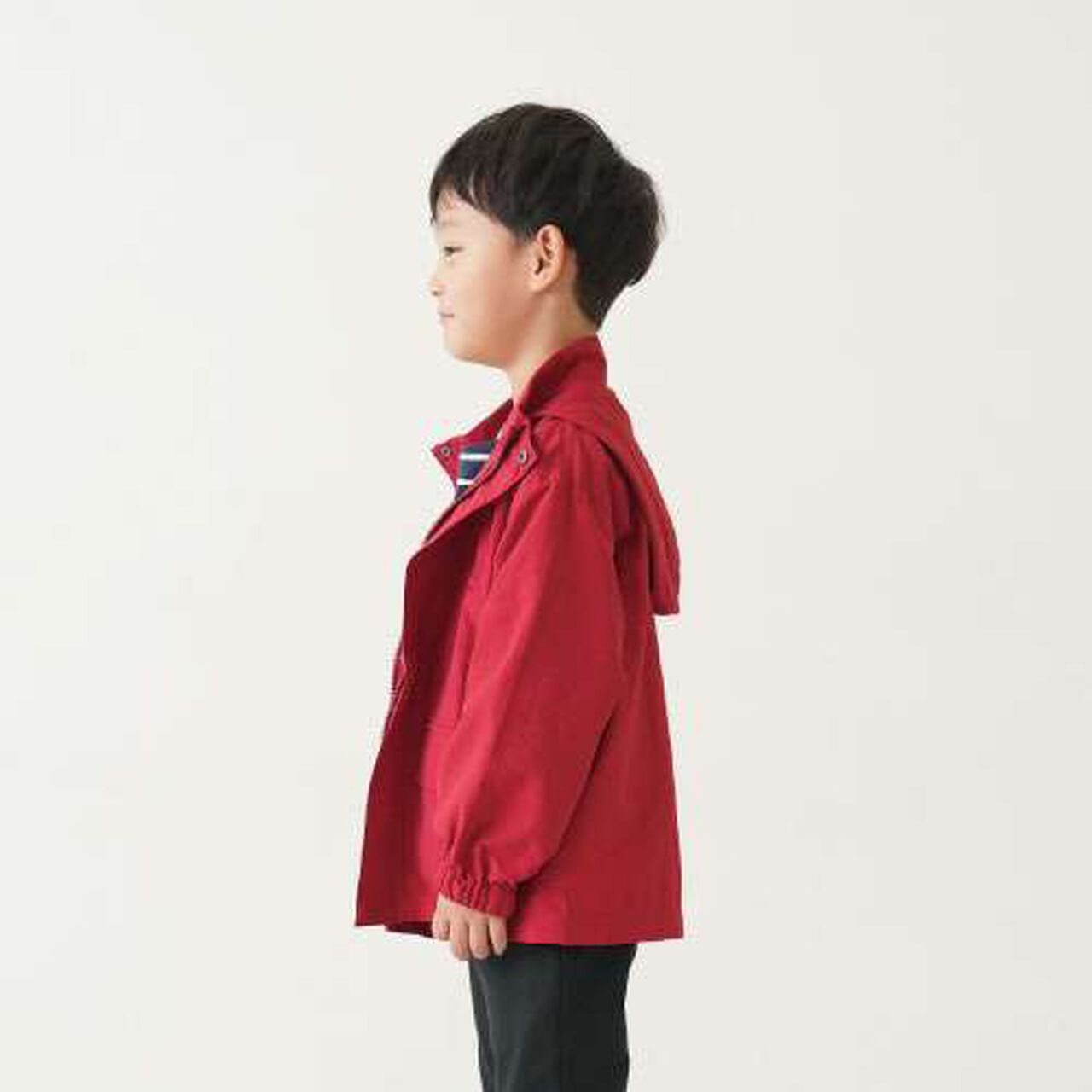 Stand Collar Windbreaker,Red, large image number 12
