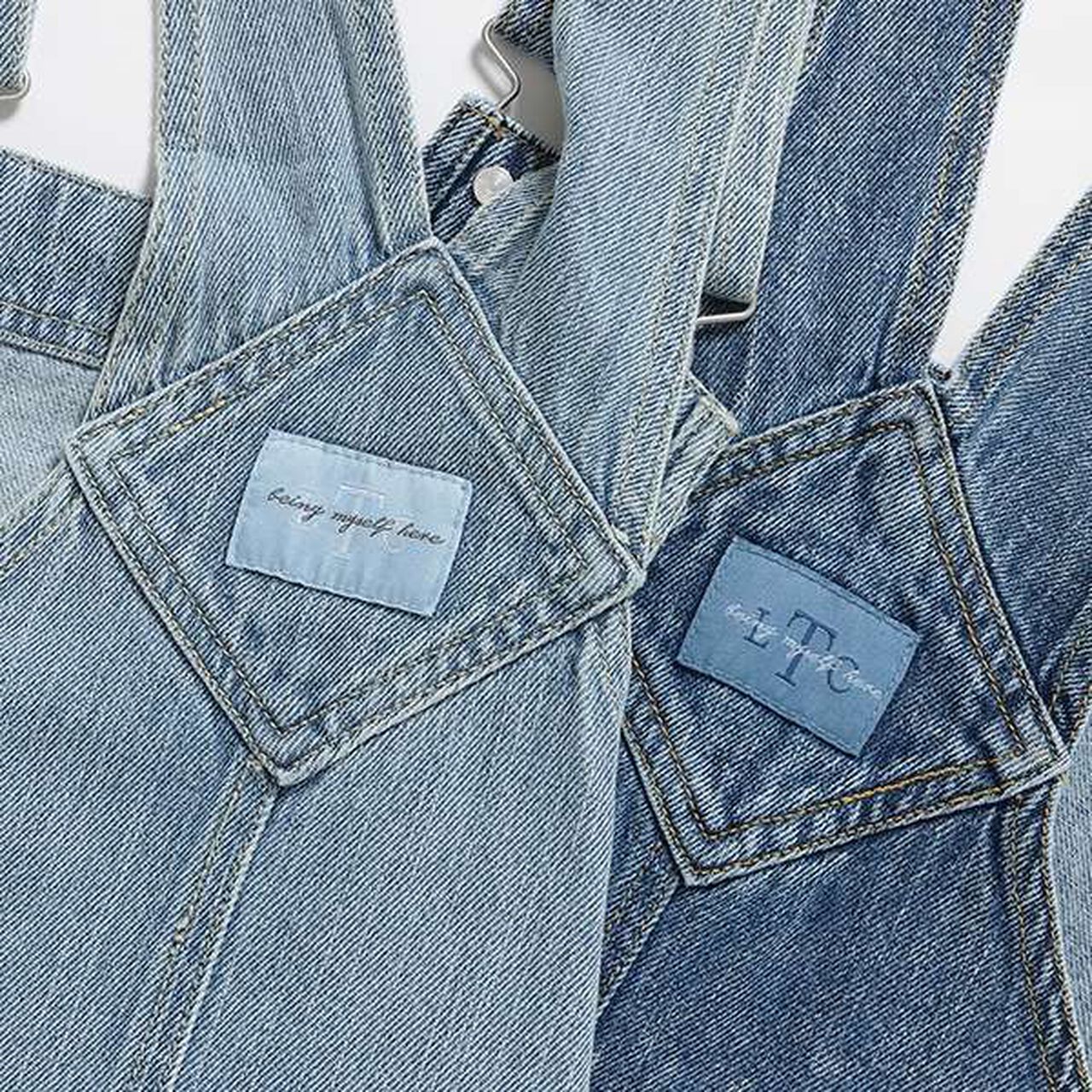 Denim Jumper Dress,Sax blue, large image number 17