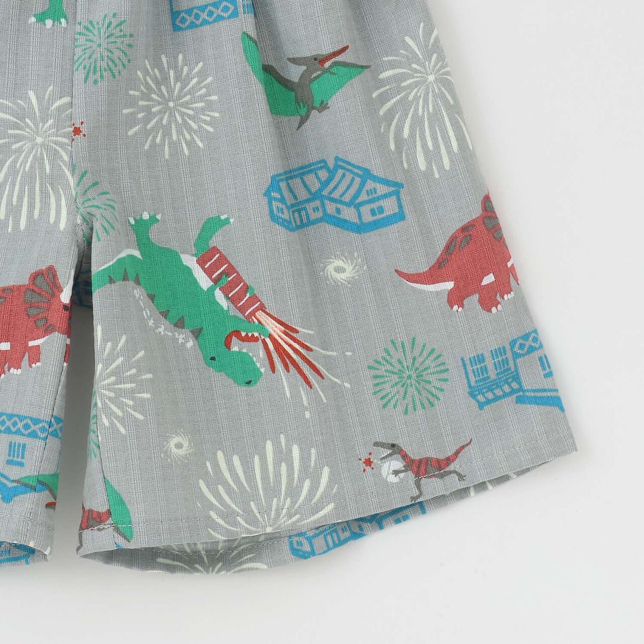 Dinosaur Print Jinbei,Gray, large image number 8