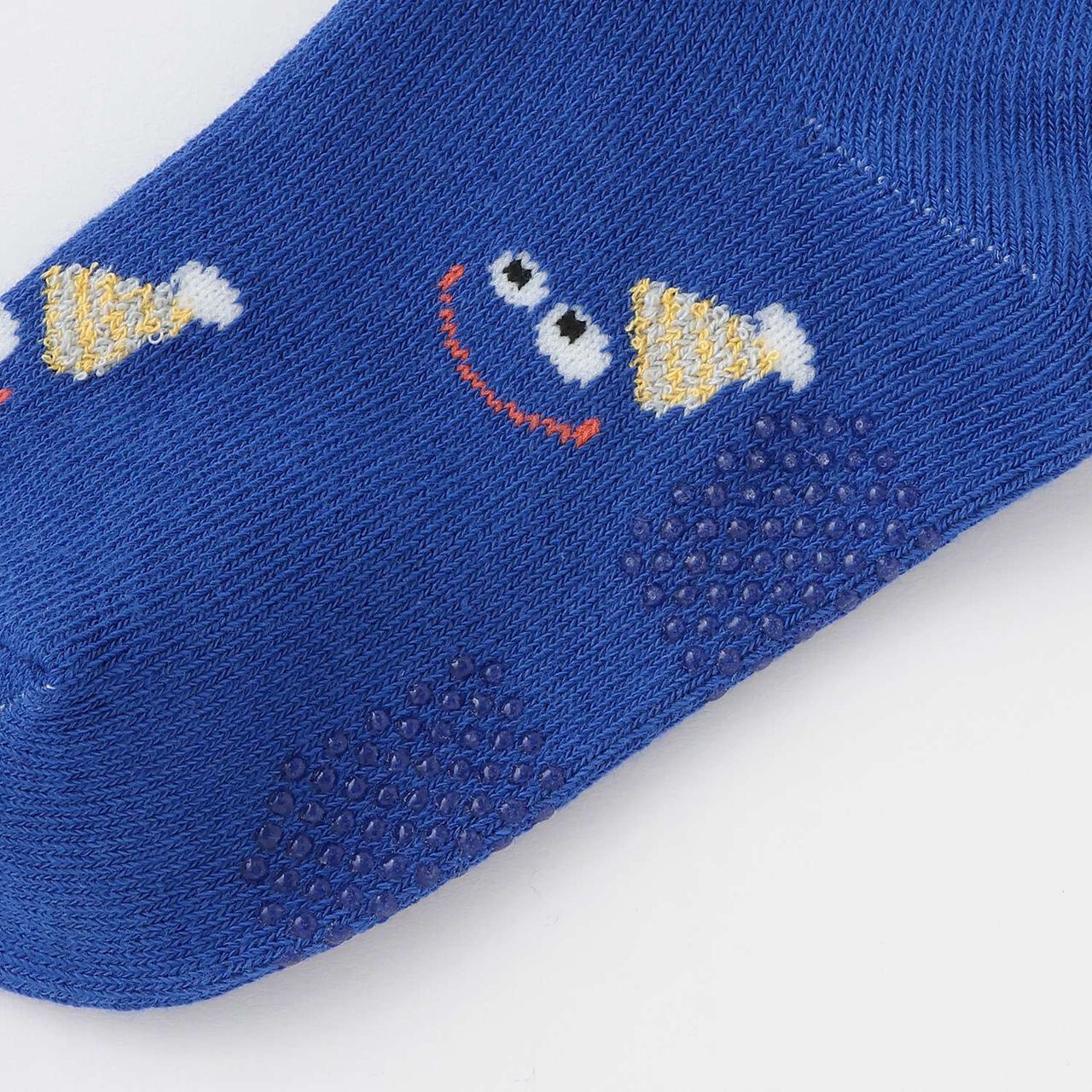 Face Pattern Crew Socks,Yellow, large image number 2