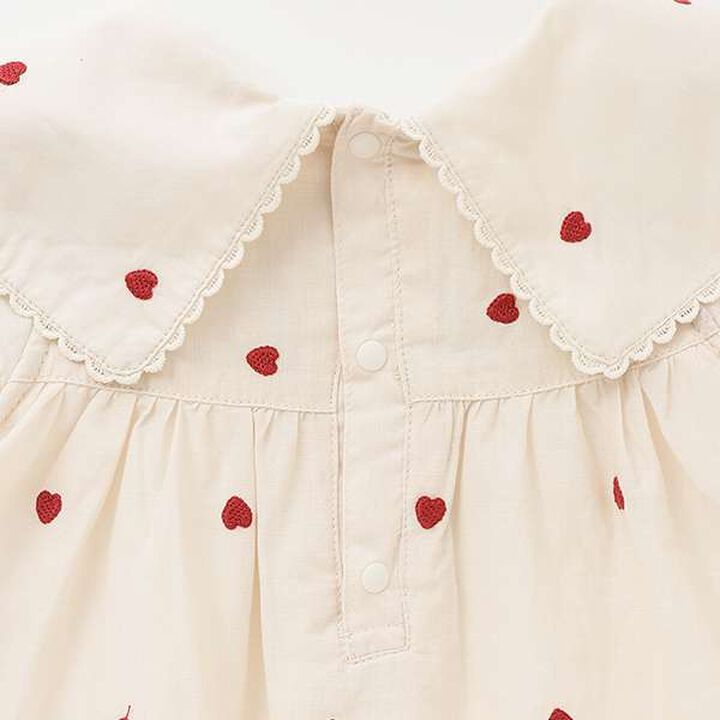 [Link] Heart Embroidery One-Piece Dress (Kids Size),Light pink, medium image number 14