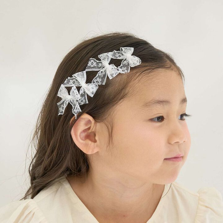 Lace Ribbon Mini Hair Clips (6-Pack) [Kids Girls],, medium