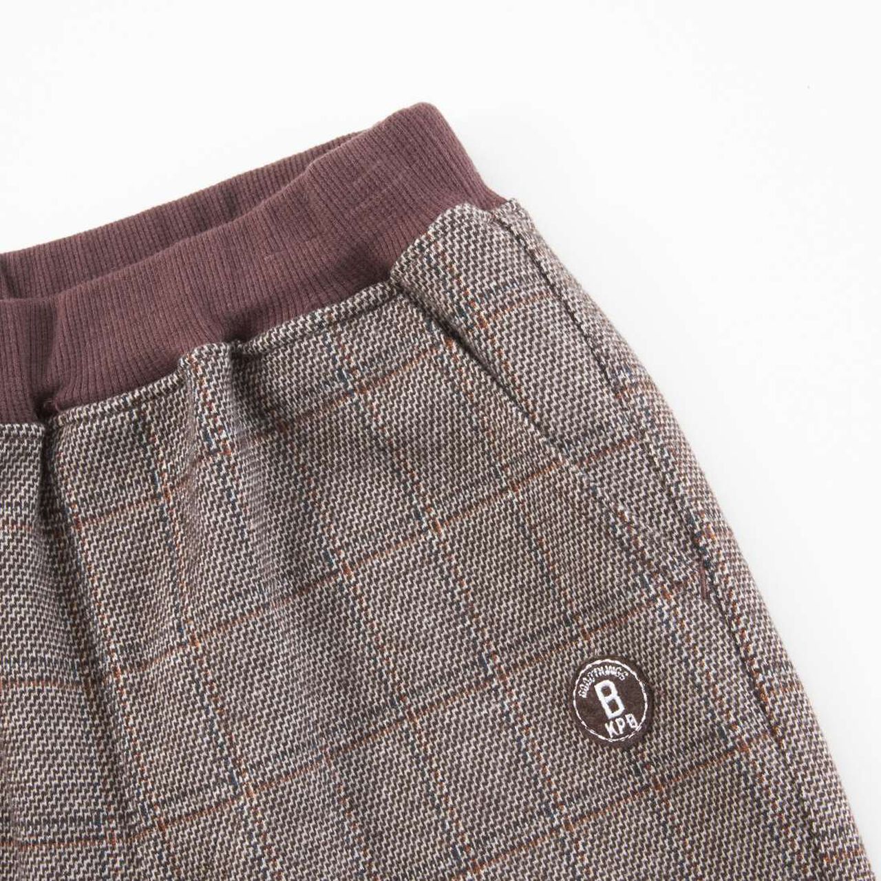 KP Boy Glen Check Jacquard Pants [90-140],Brown, large image number 6