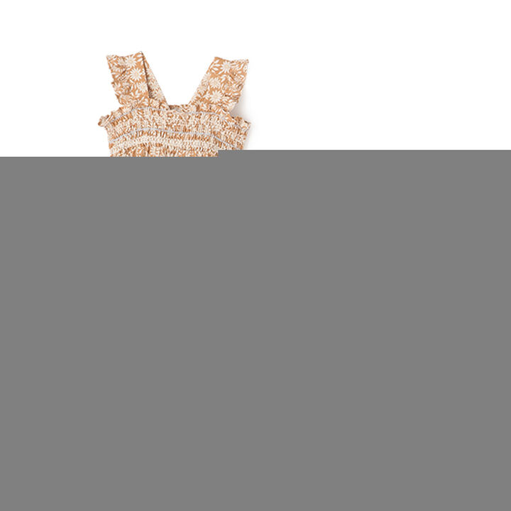 [Link] All-Over Pattern Shirred One-Piece Dress (Kids Size),Light beige, medium image number 18