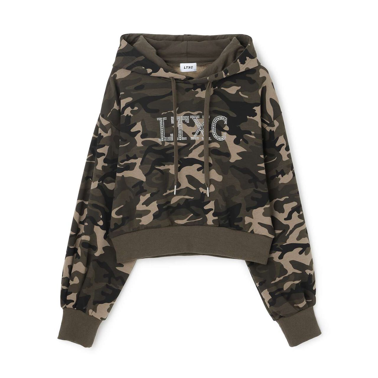 [LTXC] Shaggy Lined Black Cropped Parka,Off white, large image number 12