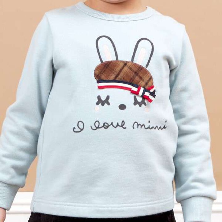 KP Beret Hat Mimi Appliqué Sweatshirt (80-150),Black, medium image number 12