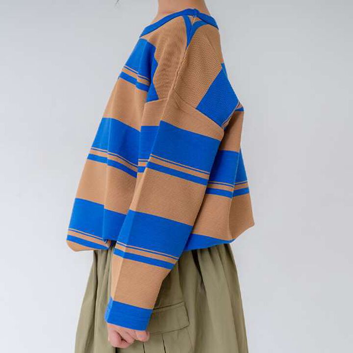 [Matching with Dad Outfit] Kids Stripe Pattern Big Long Sleeve T-Shirt,Green, medium image number 4