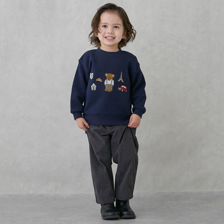 Bear Motif Sweatshirt,Navy, medium image number 4