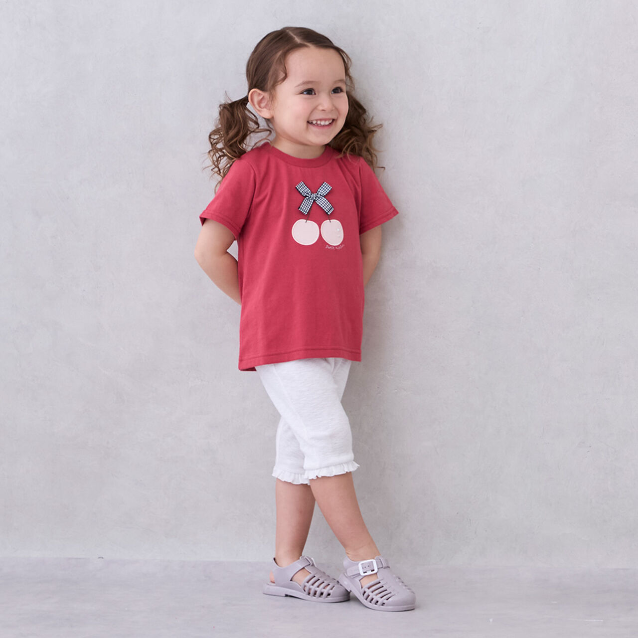 [Cool Touch] Motif Short Sleeve T-Shirt,Red, large image number 1