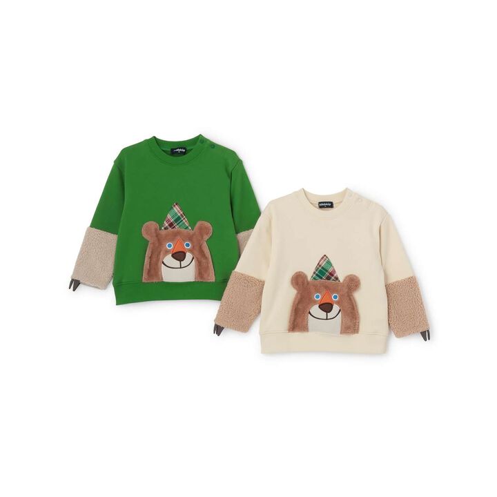 Korobokkuru Bear Sweatshirt,Moss green, medium image number 11
