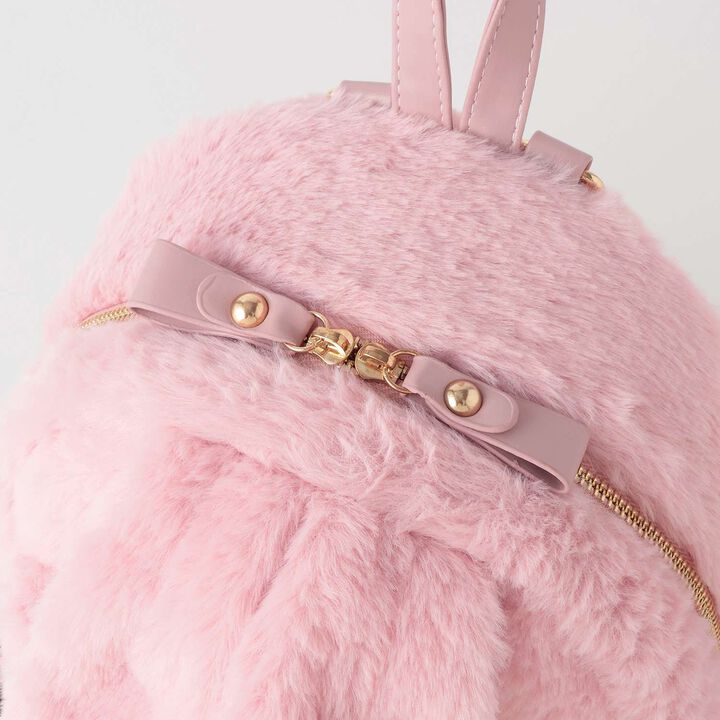 Bunny Ear Fur Backpack,Black, medium image number 7