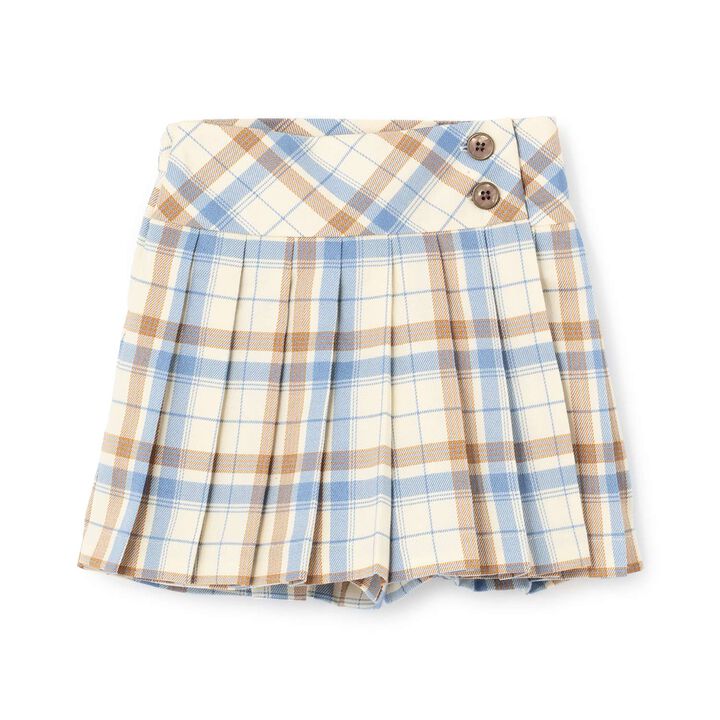 Check Pleats Culotte Skirt,Pearl white, medium image number 11