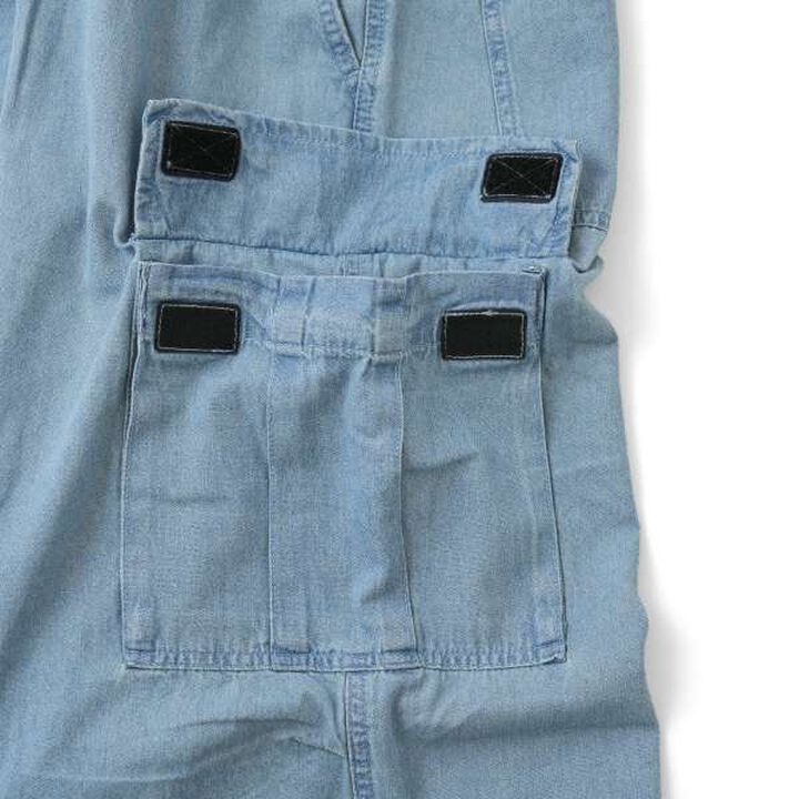Light Denim Wide Cargo Pants,Deep blue, medium image number 20
