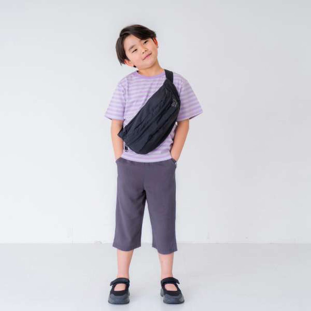 [Cool Touch] Relaxed One-Mile 7/8 Pants,Charcoal gray, large image number 19