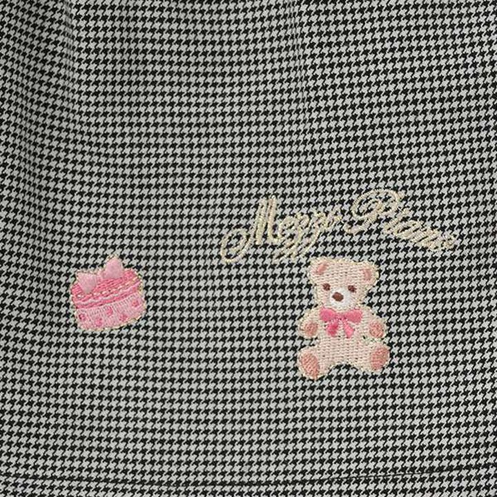 Bear Embroidery Culotte Skirt,Pink, medium image number 10