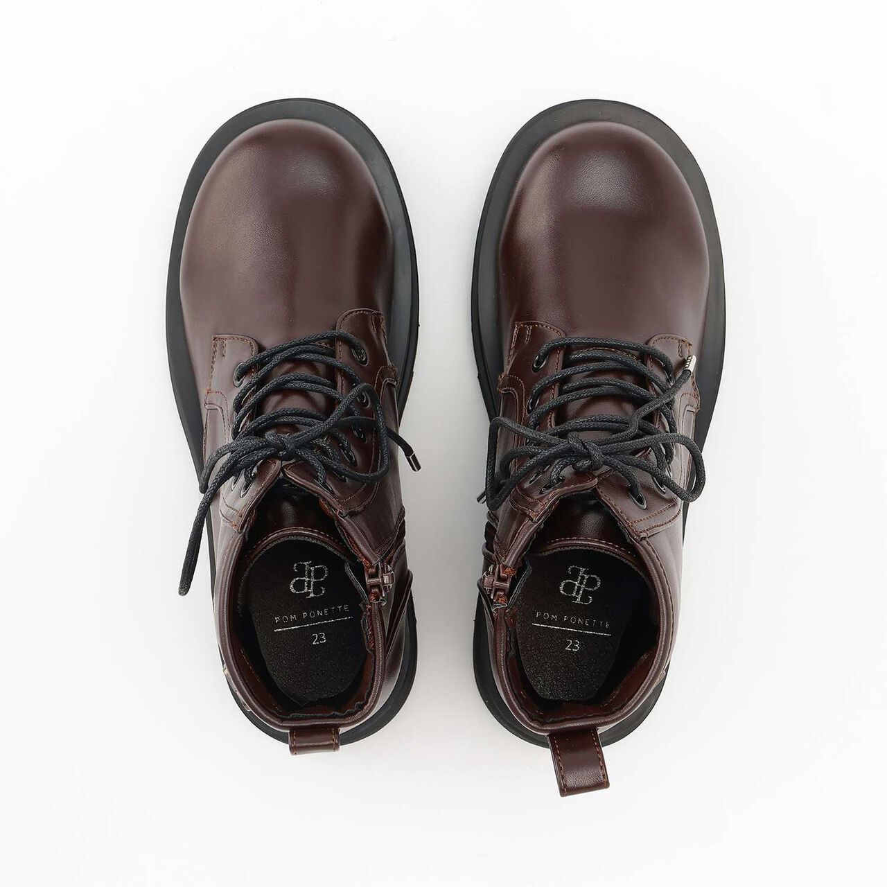 Lightweight Sole Thick-Soled Lace-Up Boots,Black, large image number 5