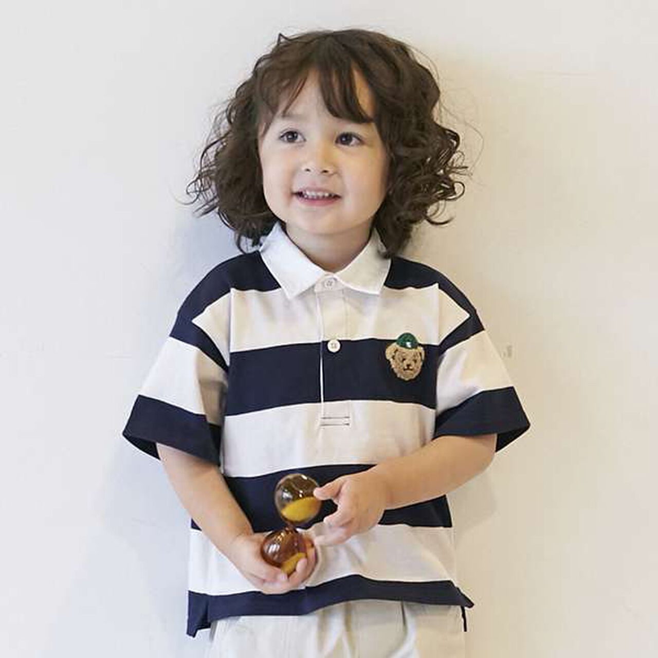 [Link] Wide Stripe Rugby Shirt (Kids),Moderate blue, large image number 21