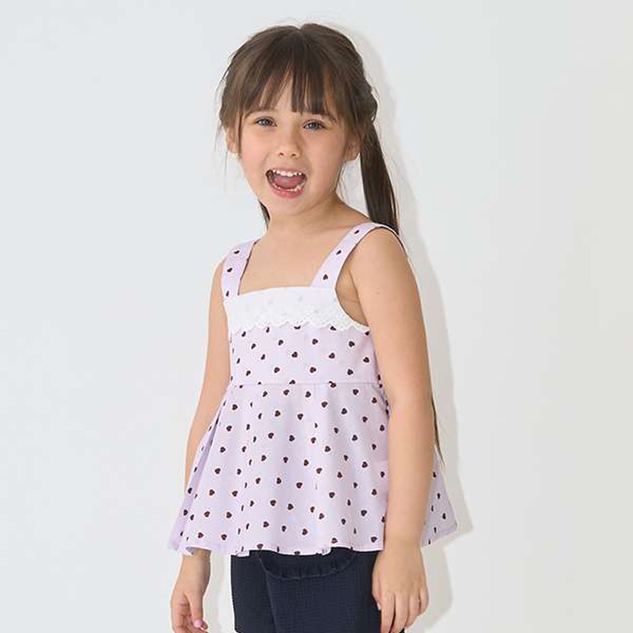 Pattern Assorted Peplum Camisole,Sax blue, large image number 29