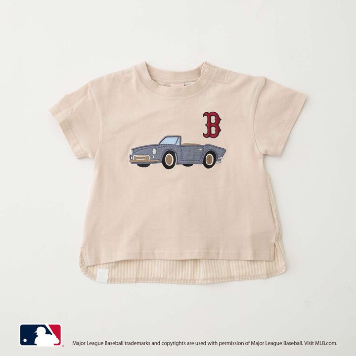 [MLB] Car Appliqu&eacute; T-Shirt,Light beige, medium image number 0