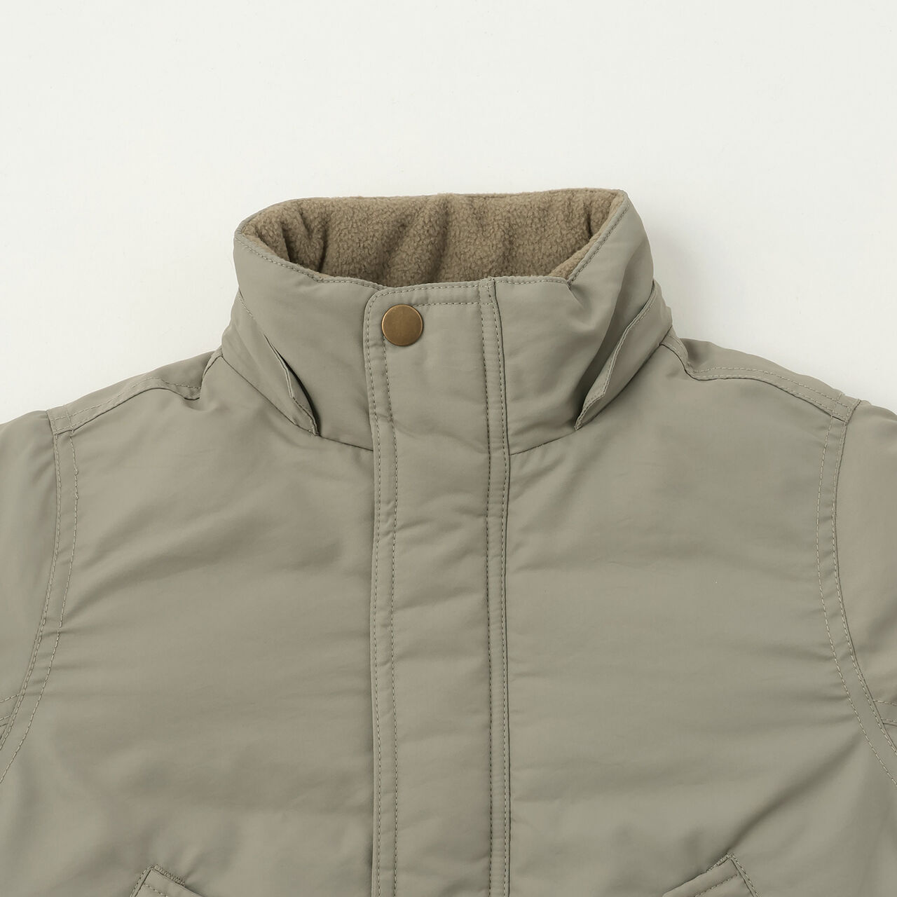 Washable MA1 Style Removable Hood Jacket,Khaki, large image number 16