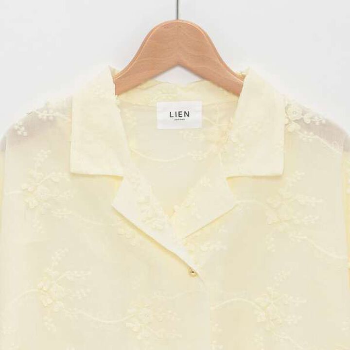 [LADIES] Floral Lace Shirt,Charcoal gray, medium image number 2