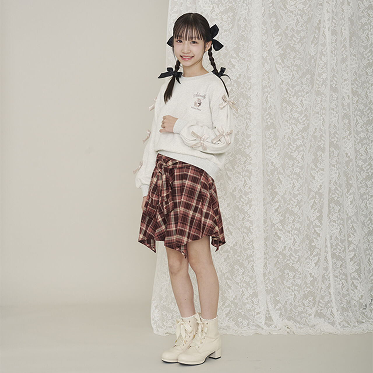 Knot Shirt Style Skirt with Shorts,Black, large image number 12