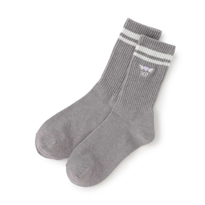 Ribbed Line Socks,Gray, medium image number 6