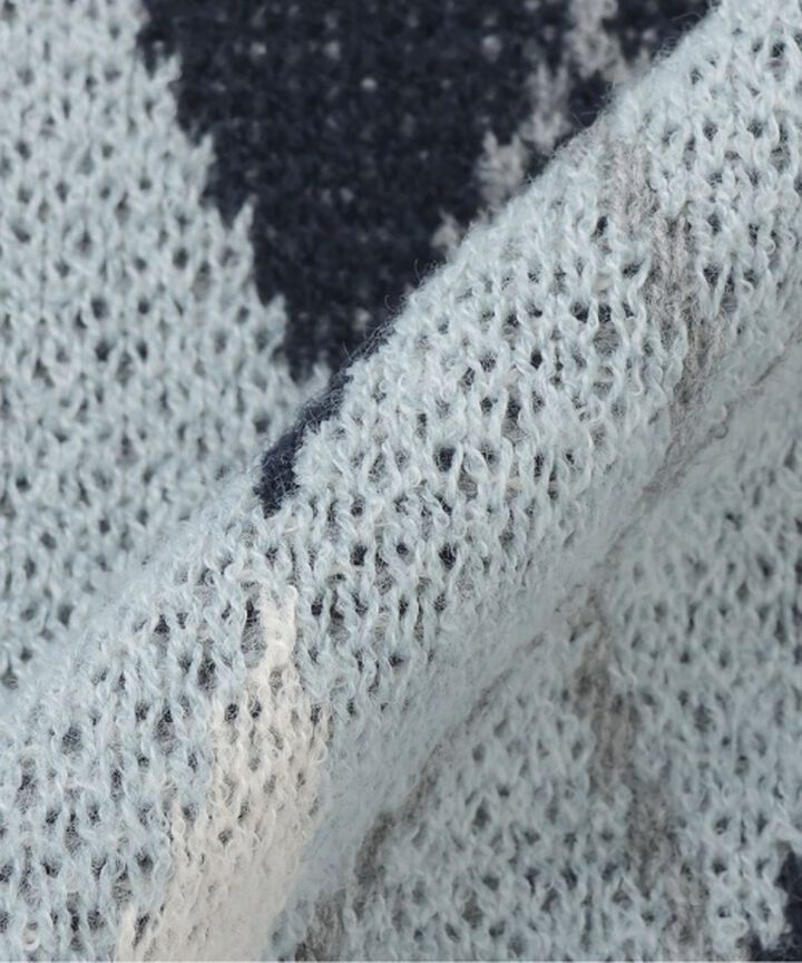 Argyle Knit Cardigan [Korean Fashion],Gray, medium image number 9