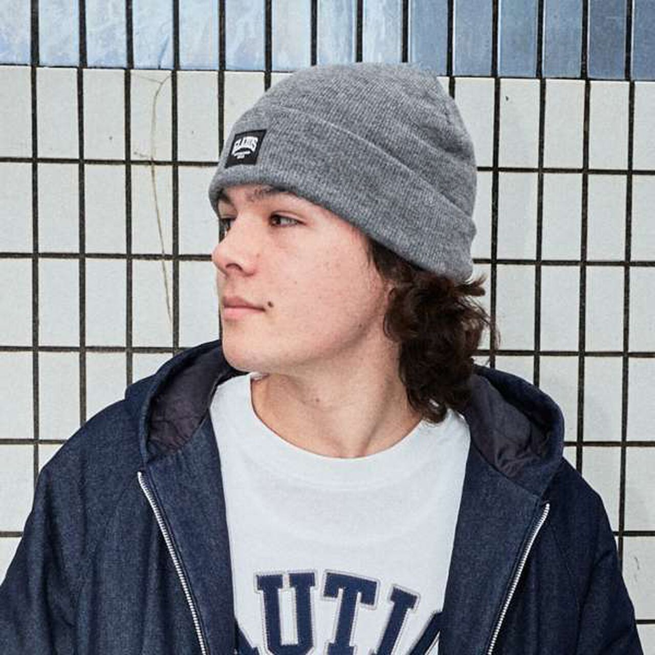 Name-Tag Beanie,Charcoal gray, large image number 0