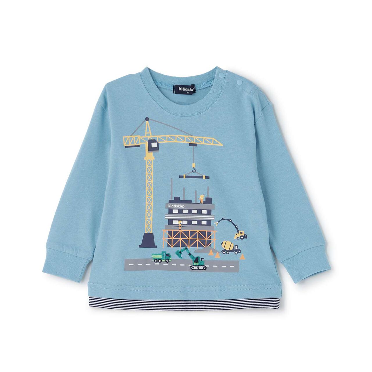 [Popular Item Restocked] [Not Available at Physical Stores] Construction Vehicles Working Long-Sleeve T-Shirt,Light blue, large image number 0
