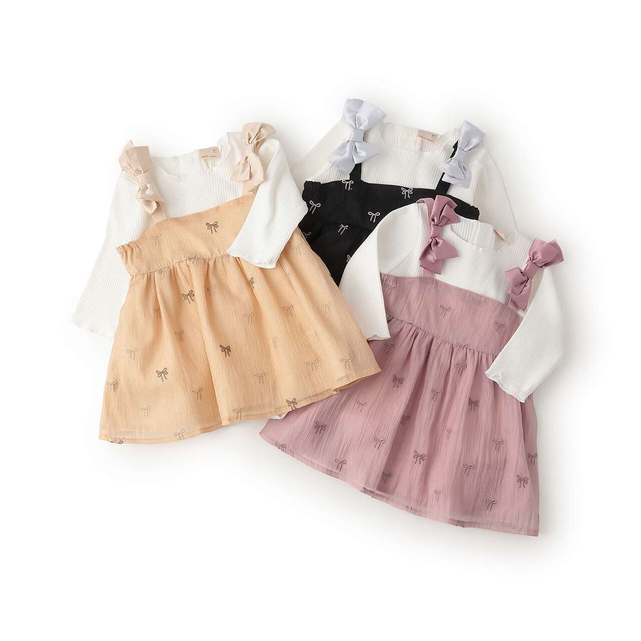 Ribbon Embroidery Outfit Set,Black, large image number 13