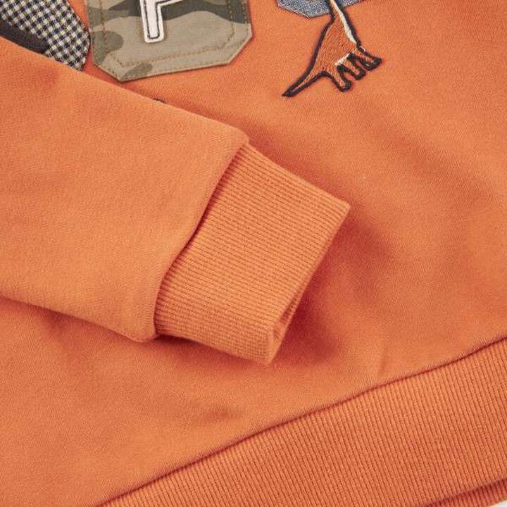 KP Boy KP Patch Sweatshirt with Pockets (0 to 0),Orange, medium image number 7