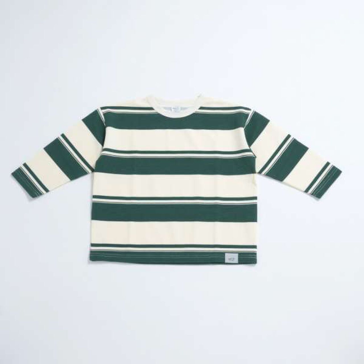 [Matching with Dad Outfit] Kids Stripe Pattern Big Long Sleeve T-Shirt,Green, large image number 0