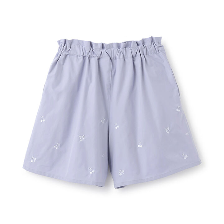Functional Material Cherry Embroidery Culottes,Light blue, medium image number 8