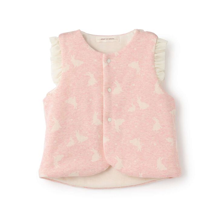 Organic Rabbit Jacquard Vest,Pink, medium image number 0