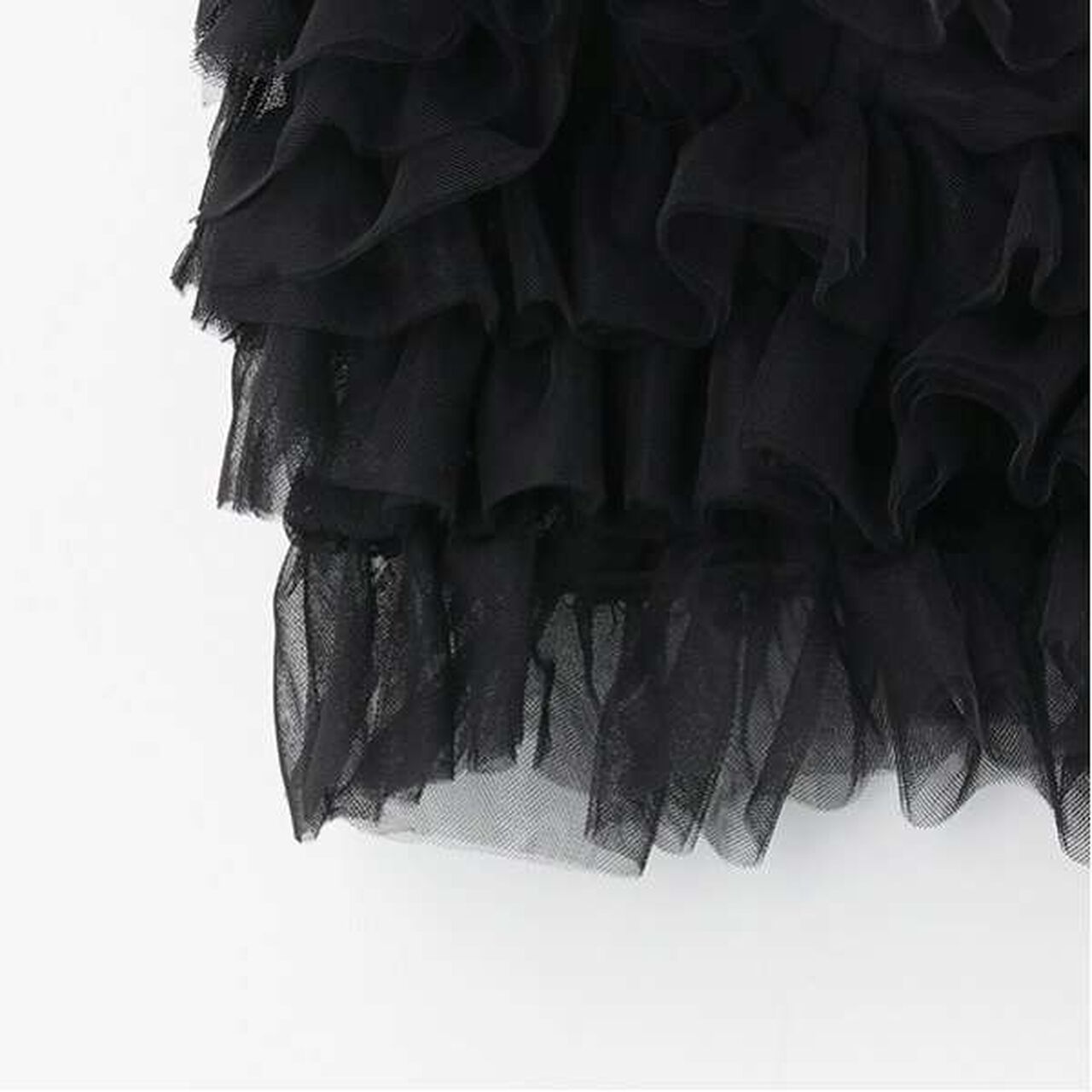 Tulle Bustier Blouse Set,Black, large image number 11